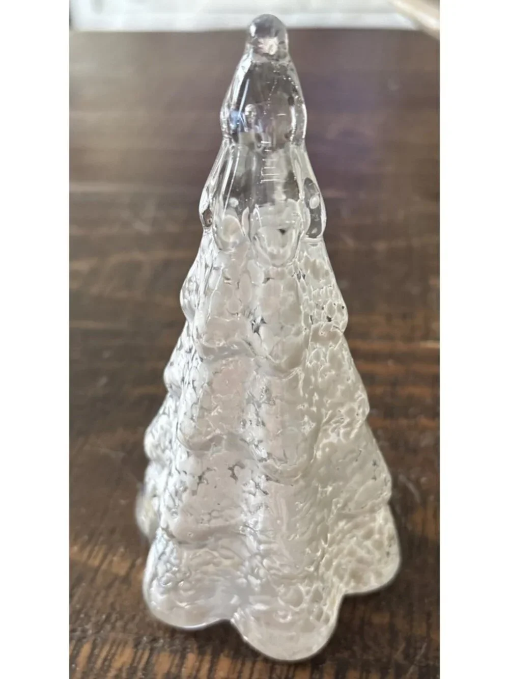 VTG Balos Mouthblown Flocked Glass 5.5” Christmas Tree Heavy & Marked